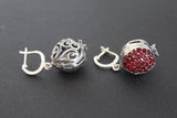 Pomegranate pendant Sterling SILVER 925 red zircon