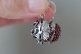 Pomegranate pendant Sterling SILVER 925 red zircon