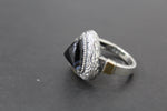Earrings and ring Gray Venus hair gemstone Silver 925 gold plated