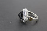 Earrings and ring Gray Venus hair gemstone Silver 925 gold plated