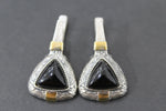 Earrings and ring Gray Venus hair gemstone Silver 925 gold plated