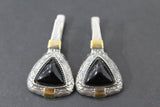 Earrings and ring Gray Venus hair gemstone Silver 925 gold plated