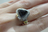 Earrings and ring Gray Venus hair gemstone Silver 925 gold plated