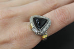 Earrings and ring Gray Venus hair gemstone Silver 925 gold plated