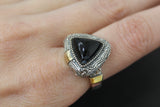 Earrings and ring Gray Venus hair gemstone Silver 925 gold plated