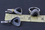 Earrings and ring Gray Venus hair gemstone Silver 925 gold plated