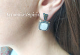 Earrings silver 925 moonstone