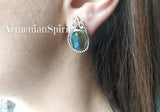 Ring earrings silver 925 Labradorite