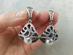 Set Ring Earrings Pendant pearl Silver 925