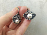 Set Ring Earrings Pendant pearl Silver 925