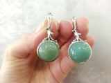 Set Ring Earrings jade Silver 925