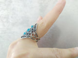 Set Ring Earrings turquoise Silver 925