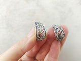 Set Ring Earrings floral Silver 925