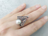 Ring filigree Pearl Silver 925