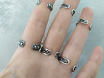 Double rings modern Silver 925