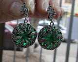 Marcasite ring Navy blue stone Sterling silver 925