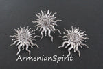 Silver sun ring 925 with long rays black silver Handmade