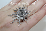 Silver sun set 925 Earrings English lock and ring black silver