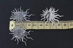 Silver sun set 925 Earrings English lock and ring black silver
