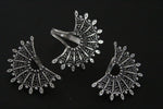 Sterling silver 925 set earrings and ring Semi circle