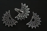 Sterling silver 925 set earrings and ring Semi circle