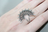 Sterling silver 925 set earrings and ring Semi circle
