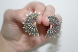 Sterling silver 925 set earrings and ring Semi circle