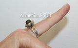 Earrings and ring Blue gray labradorite Sterling SILVER 925 gold plated details