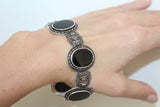 Jewelry Set Earrings ring pendant bracelet Natural black onyx SILVER 925