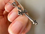 Cross silver 925 marcasite and onyx