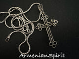 Add a touch of elegance to your style with our Silver 925 Armenian cross. Featuring eight pointed design, black onyx and marcasite, this necklace comes with a chain and can be easily purchased online. Embrace your faith and elevate your look with this exquisite piece. Featuring traditional Armenian designs, our line includes beautiful cross jewelry perfect for adding a touch of spirituality to any outfit. Embrace your faith with our body crosses available for purchase online.

