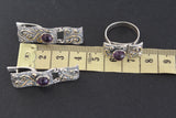 Amethyst earrings and ring Sterling silver 925 gold plated