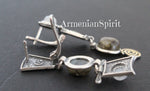 Earrings and ring labradorite moonstone SILVER 925