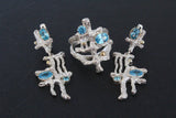 Earrings Silver 925 blue zircons Armenian Spirit