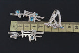 Earrings Blue zircon Sterling SILVER 925 gold plated