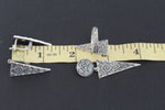 Triangle earrings Silver 925 ethnic pattern jewelry
