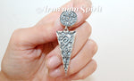 Triangle earrings Silver 925 ethnic pattern jewelry