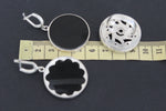 Very big round earrings Sterling silver 925 and black onyx