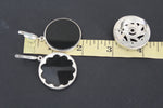 Very big round earrings Sterling silver 925 and black onyx
