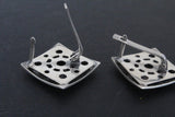 Vintage style set ring and earrings SILVER 925 square