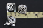 Vintage style set ring and earrings SILVER 925 square