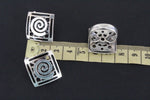 Vintage style set ring and earrings SILVER 925 square
