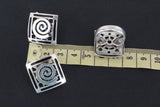 Vintage style set ring and earrings SILVER 925 square