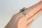 Vintage style set ring and earrings SILVER 925 square