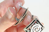 Vintage style set ring and earrings SILVER 925 square