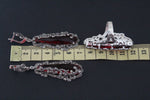 Earrings and ring 925 Silver SET Big red topaz stones Marcasite