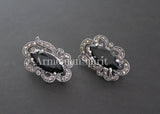 Add a touch of elegance to your outfit with our black sterling silver 925 earrings, featuring intricate flower design and marcasite stones. Handcrafted by Armenian artisans, these luxurious earrings will surely be a breath-taking addition to your jewelry collection. Shop with confidence at our top-rated Etsy store.