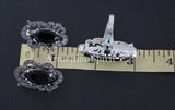 Marcasite earrings sterling silver 925 with black topaz stone