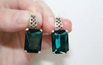 Earrings and ring Sterling silver 925 Ruby red stone