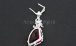 Red ring earrings triangle Marcasite Silver 925